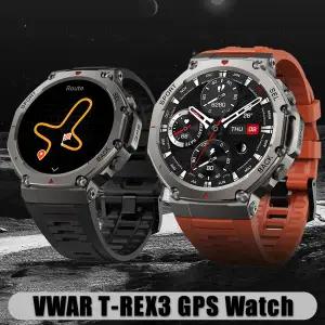 호환  VWAR T-Rex 3 GPS 스마트 시계 5 ATM IP69K 방수 내장 듀얼 밴드 GNSS 나침반 스포츠 Smartwatch Men
