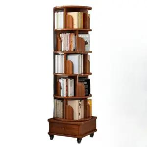 가정용 회전 책꽂이 책장 선반 원목 그림책 다용도 이동식