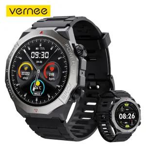 호환  남성용 Vernee 스마트 시계 심박수 수면 블루투스 스포츠 스마트 팔찌 1.39 인치 360360 HD 스크린