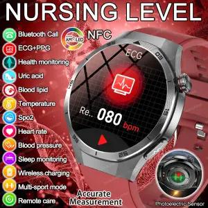 호환  2026 신형 DT6 프로 간호 수준 스마트워치 ECGPPG 혈압 혈중 지질 요산 측정기 시계 NFC HD 통화 건