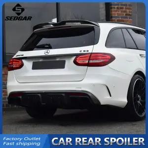 호환  2015-2018 메르세데스- C 클래스 S205 C200 W205 왜건 C180 C260 해치블랙 카본 파이버 루프 스포일