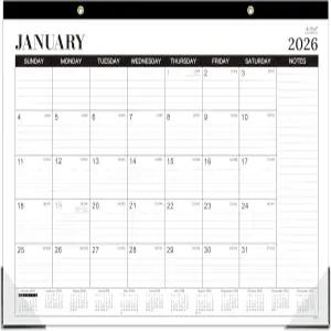 2026 데스크 캘린더 - 1월 26일 12월 데스크/월 2-in-1 16.8 x 12인치 모서리 보호대가 있는 두꺼운 종이