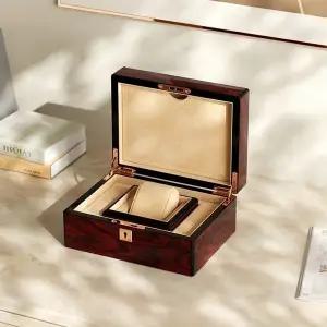 호환  나무 시계 상자 남성용 고급 시계 여행용 보호 진열 케이스 정리함 포장 쇼케이스 용품 선