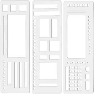 수제 유연한 기록 템플릿 3팩 드로잉 일기 작성용 재사용 가능한 플래너 스텐실 캘린더 체크리스트