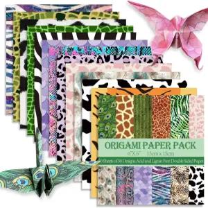정사각형 종이접기 종이 6x6 양면 50매 50색 70GSM 키트 일본 치요 이지 폴드 아트 공예 DIY 수작업 동물