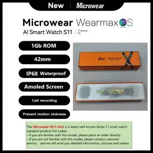 호환  마이크로웨어 W11mini 워치11 여성용 스마트워치 42mm 사이즈 IP68 방수 시계 W 11 W11 스마트워치