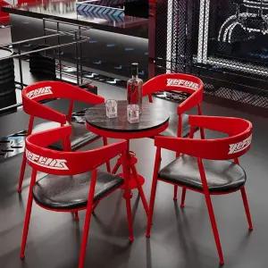 원형식탁 심플한 3인 의자 라운지 스타일 산업 테이블