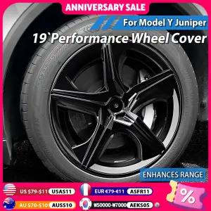호환  신형 테슬라 모델 Y 주니퍼 19인치 퍼포먼스 교체 휠 캡 자동차 풀 림 커버 4개 세트 2025