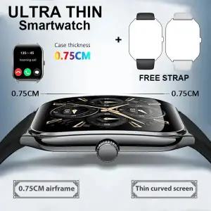 호환  LIGE 초박형 스마트 시계 남성 1.96 AMOLED 곡선 디스플레이 쇼 시간 호출 알림 여성 건강 스포츠 Sm