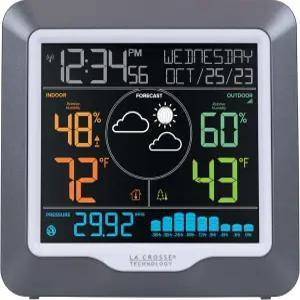 라크로스 테크놀로지 M7370 무선 컬러 기상 관측소 및 기압 36시간 역사 그래프