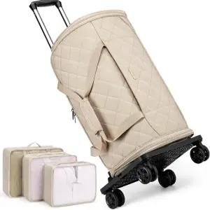 여행용 롤링 의류 가방 - 남성 여성용 바퀴가 달린 컨버터블 더플 신발 수납 공간이 있는 대형 1개 중 4개