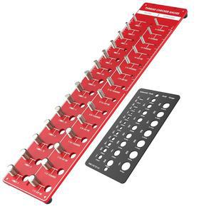 스레드 체커 2 PCS 너트 및 볼트 알루미늄 게이지 파인더 벽 장착형 또는 인치 센티미터 눈금이 있는 평평한 식별자