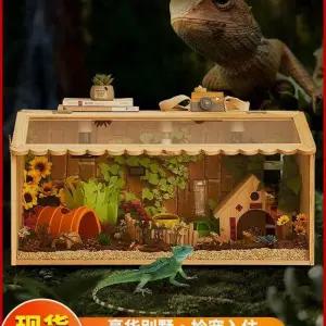 도마뱀사육장 파충류 우드 크레스티드 크레 레오파드게코