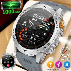 호환  LIGE 스마트 시계 남자 1000mAh 초대형 배터리 3ATM 방수 심박수 모니터 야외 블루투스 통화 스포츠