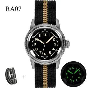 호환  RDUNAE RA07 쿼츠 시계 2035 무브먼트 K1 미네랄 유리 스테인레스 스틸 36MM 다이빙 야간 조명 남성