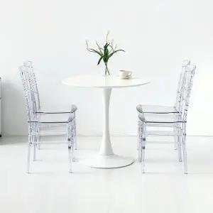두게드 원형테이블 D80 SMTF80 + 아나타 투명의자 D017 클리어 4인 세트 당일발송