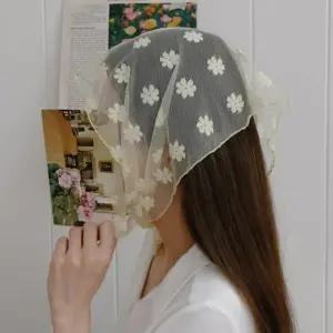 [신상오픈런]여성용 봄 여름 시스루 플라워 헤어 스카프 (33713181)
