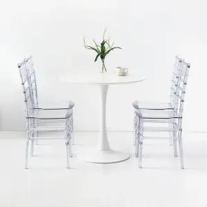 두게드 원형테이블 D80 SMTF80 + 아나타 투명의자 D015 클리어 4인 세트 당일발송