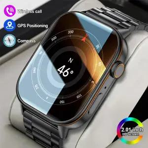호환  LIGE 2026 신형 GPS 트래커 스마트워치 남성용 나침반 군용 아웃도어 스포츠 시계 남성용 2.01 HD 화