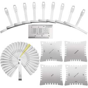 기타 및 베이스 을 위한 Radius 게이지 스트링 액션 자 32 블레이드 필러 게이지를 포함한 루티어 도구 세트 15개