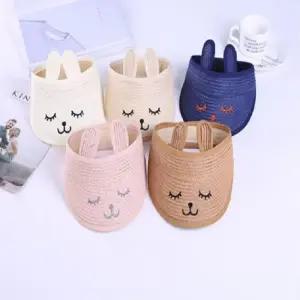 아동 토끼 돌돌이 밀집 모자/썬캡/밀짚/유아