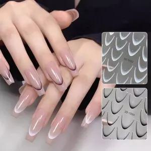 네일아트 프렌치 유니크 그라데이션 라인스티커 3종
