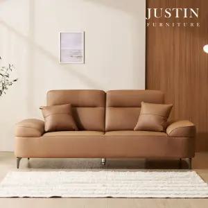 브루스 천연면피 통가죽 3인 소파