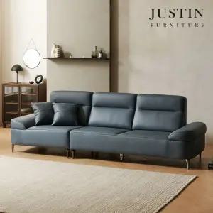 브루스 천연면피 통가죽 4인 소파