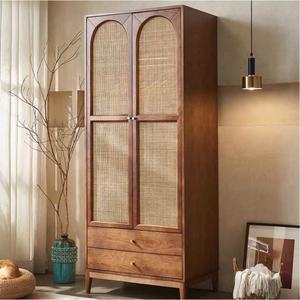 캐비닛 꾸미기 레트로 수납장 서랍 심플 엔틱 원목 인테리어 거실장 장롱 북유럽 라탄