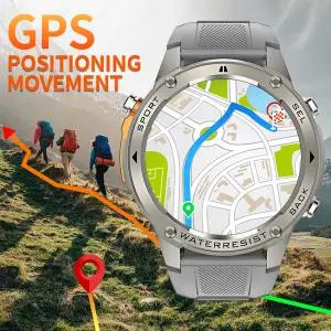 호환  LIGE 5ATM 스마트워치 1.43인치 AMOLED 화면 음성 통화 야외 스포츠 시계 남성용 방수 500mAh 배터리