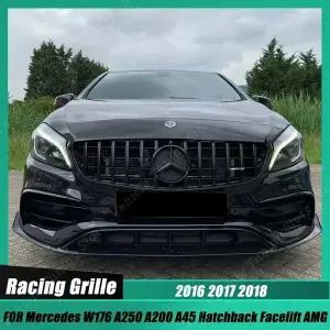호환  메르세데스 W176 A250 A200 A45 Hatchback Facelift AMG 2016-2018 용 GTR 스타일 자동차 전면 그릴