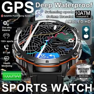 호환  2026년형 아웃도어 스포츠 스마트워치 10ATM 방수 1000mAh 배터리 혈중 산소 측정 블루투스 통화 기