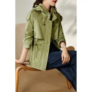 하이퀄리티 봄가을 후드숏트렌치 코트 여성점퍼 얇은 MF3
