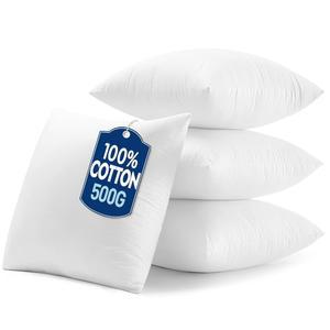 면 커버가 있는 MIULEE 18x18 세트 버진 및 베개 100% 던지기 삽입물 마이크로파이버 4종 침대용 소파