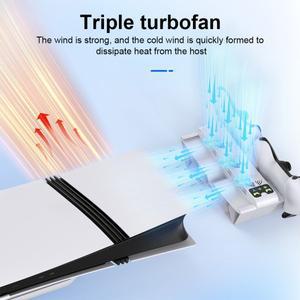 수평 스탠드 및 3단계 냉각 팬이 있는 스테이션 2 컨트롤러 충전기 PS5 Pro용