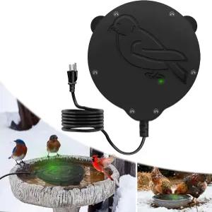 겨울용 자키아 야외 100W 조류 목욕 히터 5.9피트 전원 코드와 작동 표시등(블랙)이 있는 목욕용 디아이서