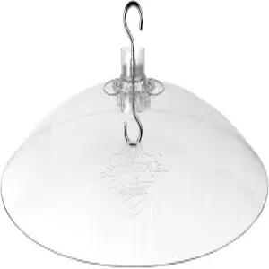 다람쥐 방패 16인치 플라스틱 배플 - 매달림 및 기둥 장착 피더 보호 투명