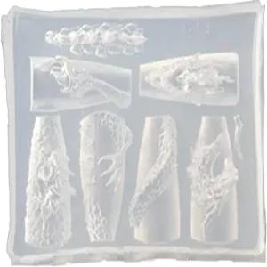 쿠누에 삼차원 네일 아트 몰드 드래곤 이어 테마 인쇄 실리콘 여성 및 소녀용 핸드 카빙 장식용 액세서리