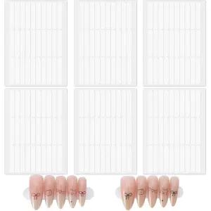 윈사이슨 6매 양면 네일 테이프 접착식 탈착식 아트 팁을 위한 살롱 용품 액세서리 클리어 프레스