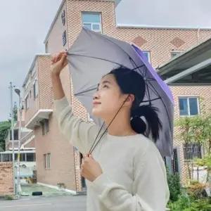 [패션] 휴대용 머리형 우산 모자 소형 보라색 방수 모자