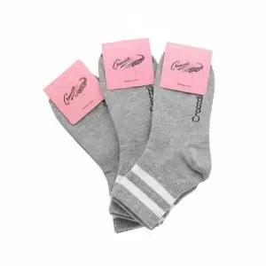 [패션] 크로커다일 여성 투라인 중목양말 그레이 3켤레 단색 패션 캐주얼 교복 사계절