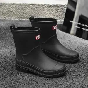 [패션] 신발 패션 장화 레인 부츠 블랙 민트 여자 방수 여성 우의 장마 커버