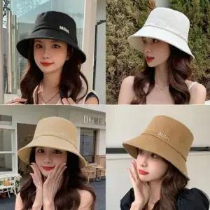 [패션] 여자모자 벙거지모자 무지 데일리 영문자수 버킷햇