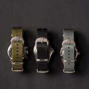 호환  시계 부품 티타늄 버클이 있는 빈티지 20mm 너비 나일론 스트랩 다이버 시계파일럿 손목시계 밴드에