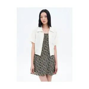 에잇세컨즈 8SECONDS 리넨 블렌드 반소매 크롭 셔켓 화이트 1695662