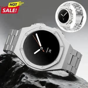호환   워치 8 40MM 44MM용 메탈 베젤 모드 키트 케이스 워치 8 클래식 46MM용 스틸러버 밴드 커버 개조 키