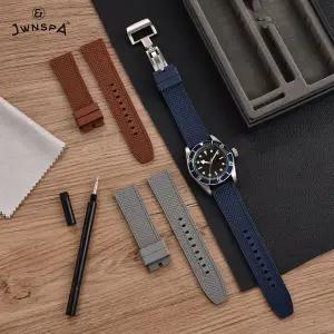 호환  JWNSPA 최고급 천연 FKM 고무 퀵 릴리즈 팔찌 시계 스마트 시계 스트랩  IWC 오메가 호환