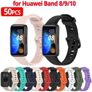 호환  화웨이 밴드 10 9 8 용 1 팩 실리콘 시계 스트랩 화웨이 밴드 9 용 팔찌 시계 스마트 손목 Correa