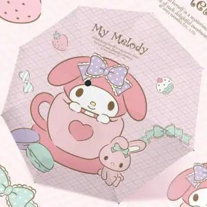 마이멜로디 3단 자동 양우산 자외선 차단 암막 양산