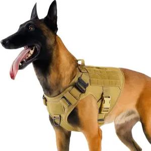 전술 개 하네스 중형 노 풀 서비스 조끼 대형 품종 핸들이 있는 튼튼한 반려동물 훈련 걷기 하이킹을 위한
